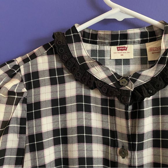 levi’s farah midi gigham plaid ruffle dress - Picture 5 of 7